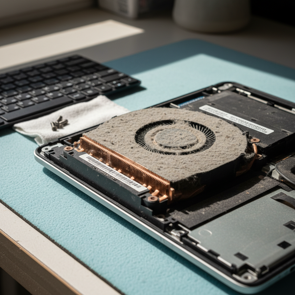 Dust-clogged laptop fan cleaning service in Cessnock West — Newcastle NSW 2325