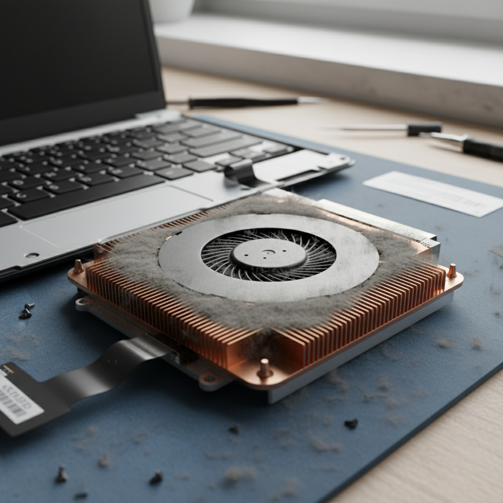 Dust-clogged laptop fan cleaning service in Charlestown — Newcastle NSW 2290