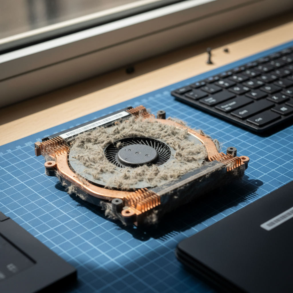 Dust-clogged laptop fan cleaning service in Charmhaven — Newcastle NSW 2263