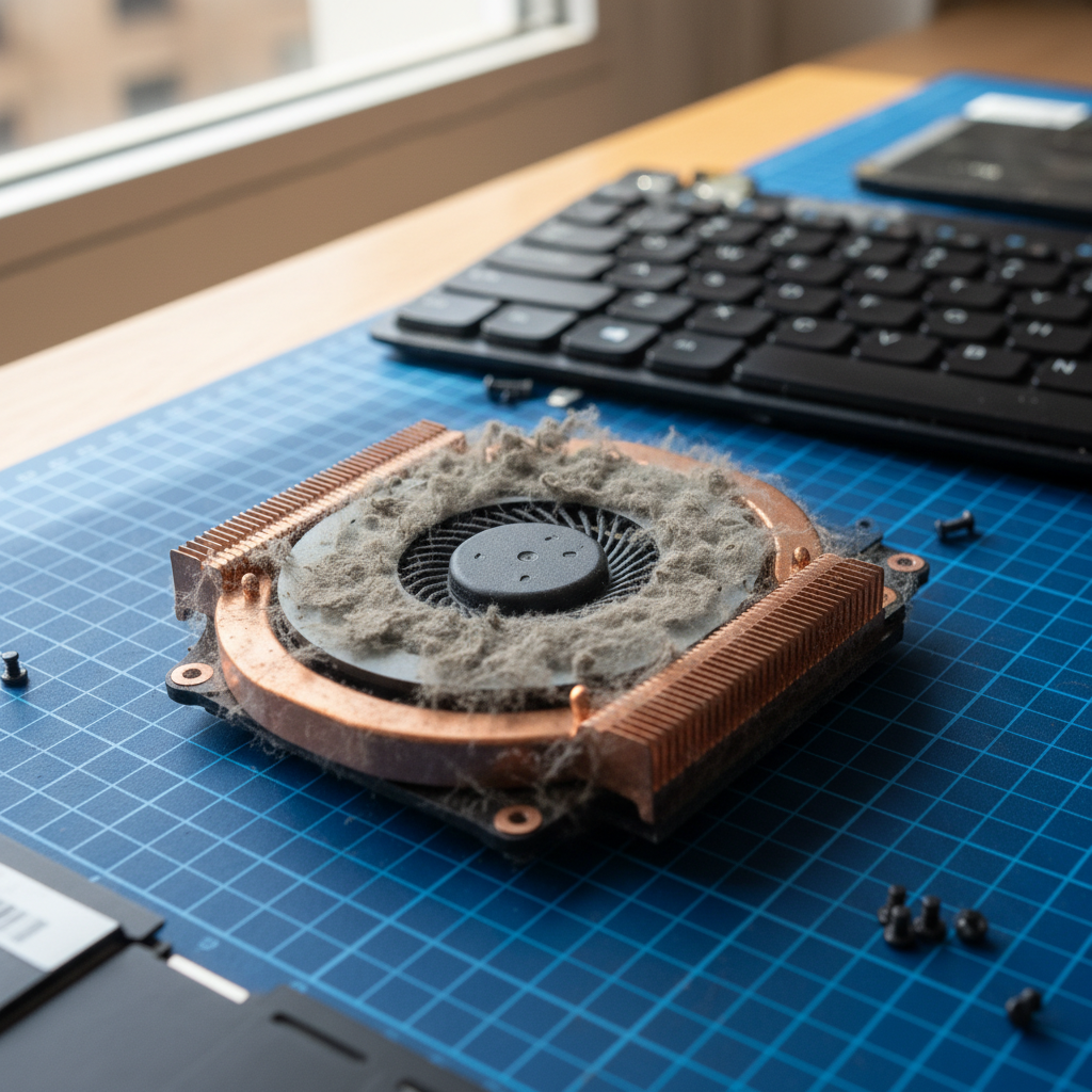 Dust-clogged laptop fan cleaning service in Christies Beach North — Adelaide SA 5165