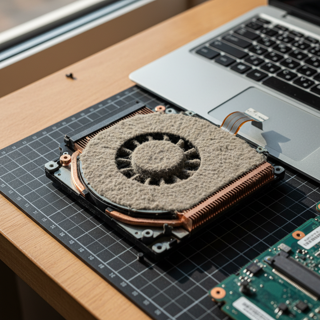 Dust-clogged laptop fan cleaning service in Claremont — Perth TAS 7011