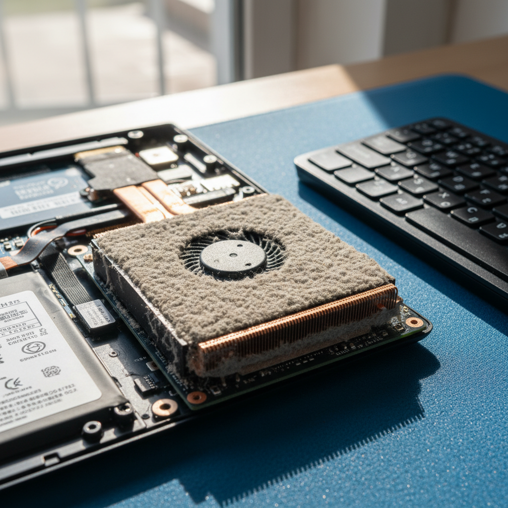 Dust-clogged laptop fan cleaning service in Clarence Gardens — Adelaide SA 5039