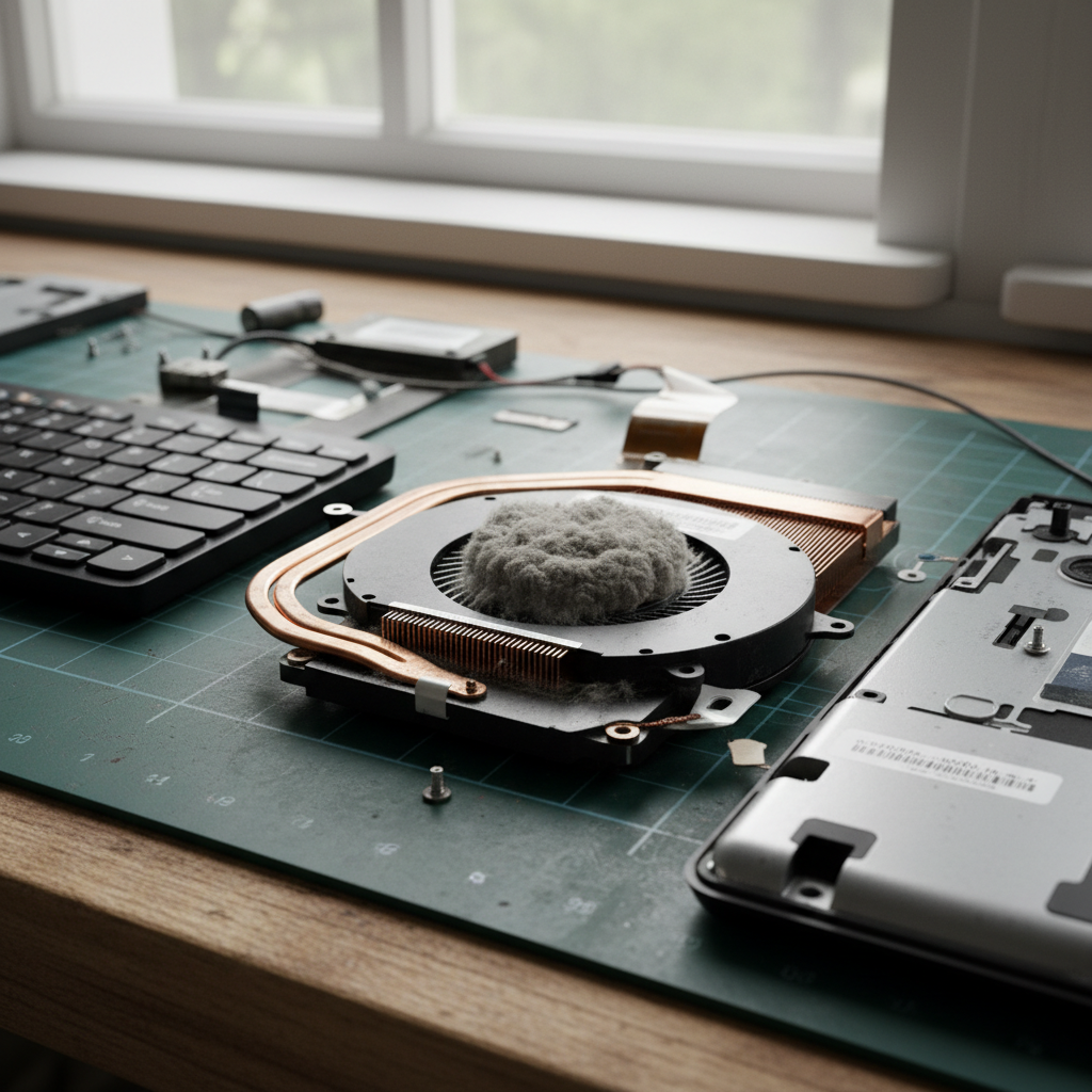 Dust-clogged laptop fan cleaning service in Clarence Town — Newcastle NSW 2321