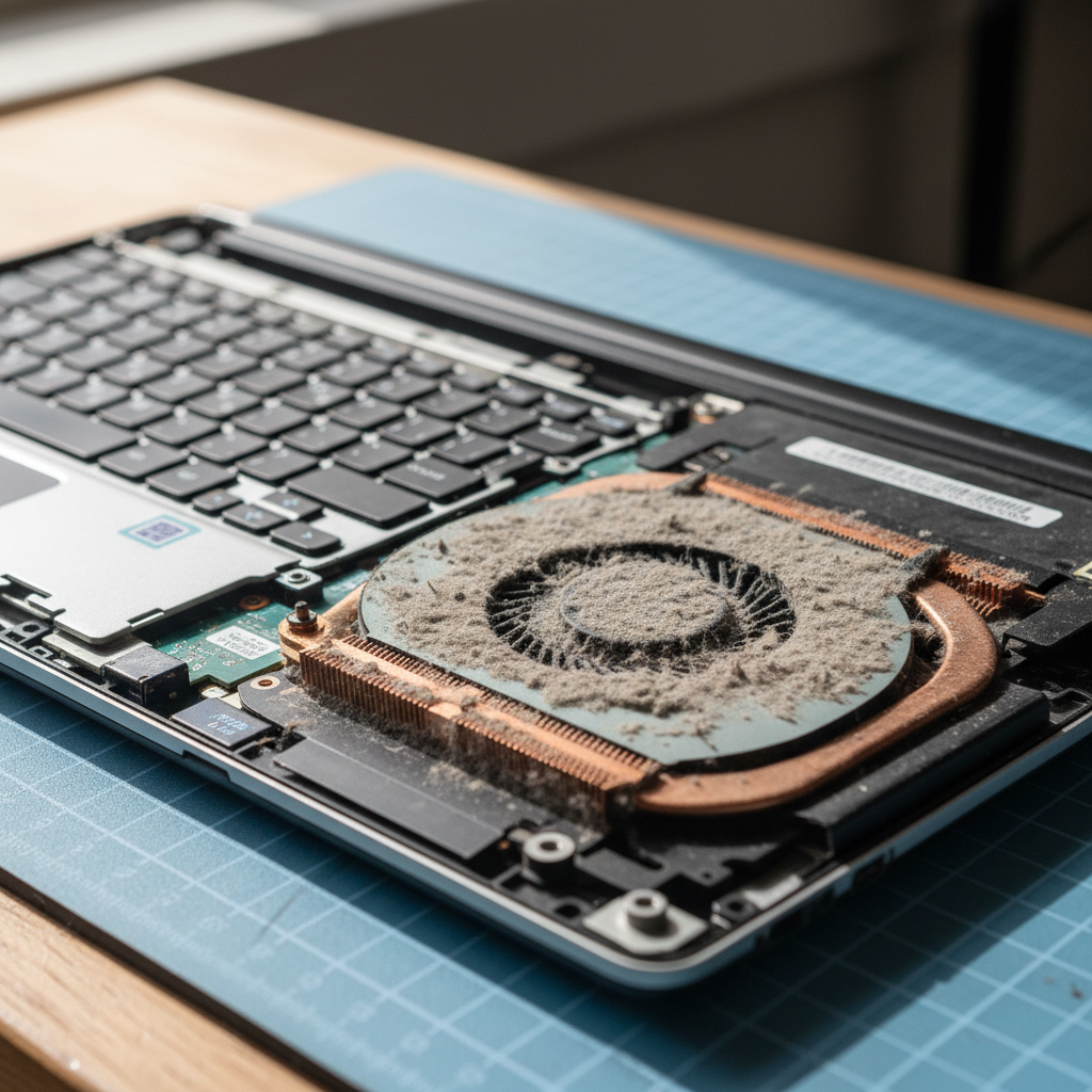 Dust-clogged laptop fan cleaning service in Clarendon Vale — Hobart TAS 7019