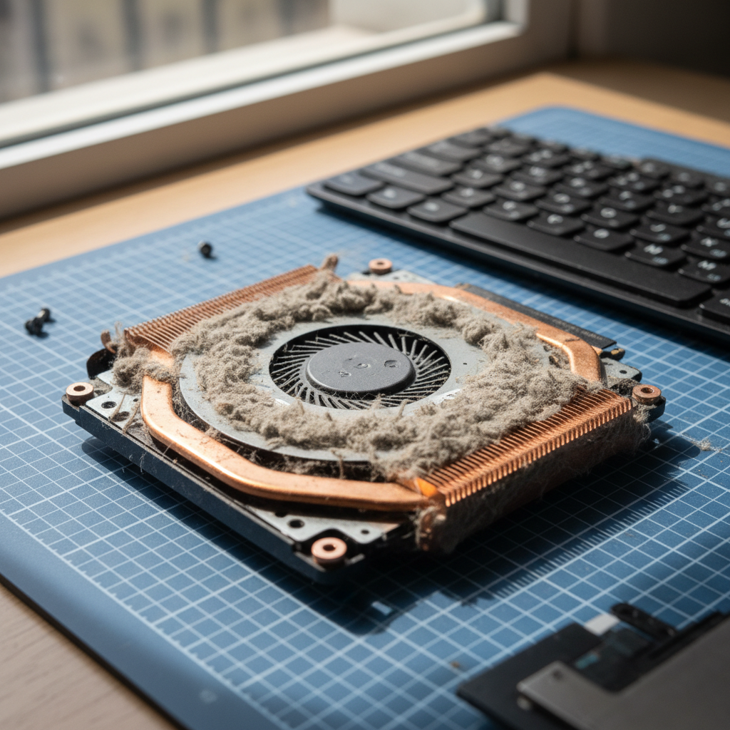 Dust-clogged laptop fan cleaning service in Cliftleigh — Newcastle NSW 2321