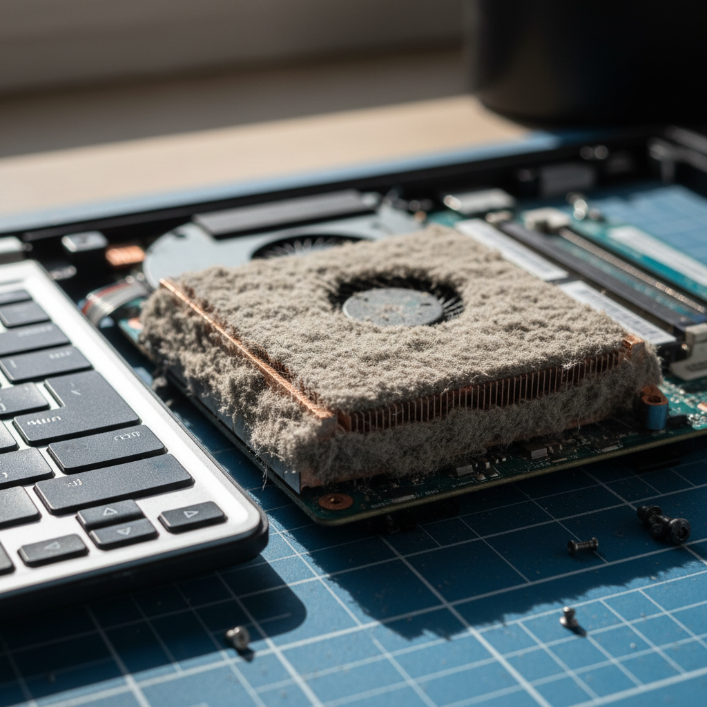 Dust-clogged laptop fan cleaning service in Clovelly Park — Adelaide SA 5042