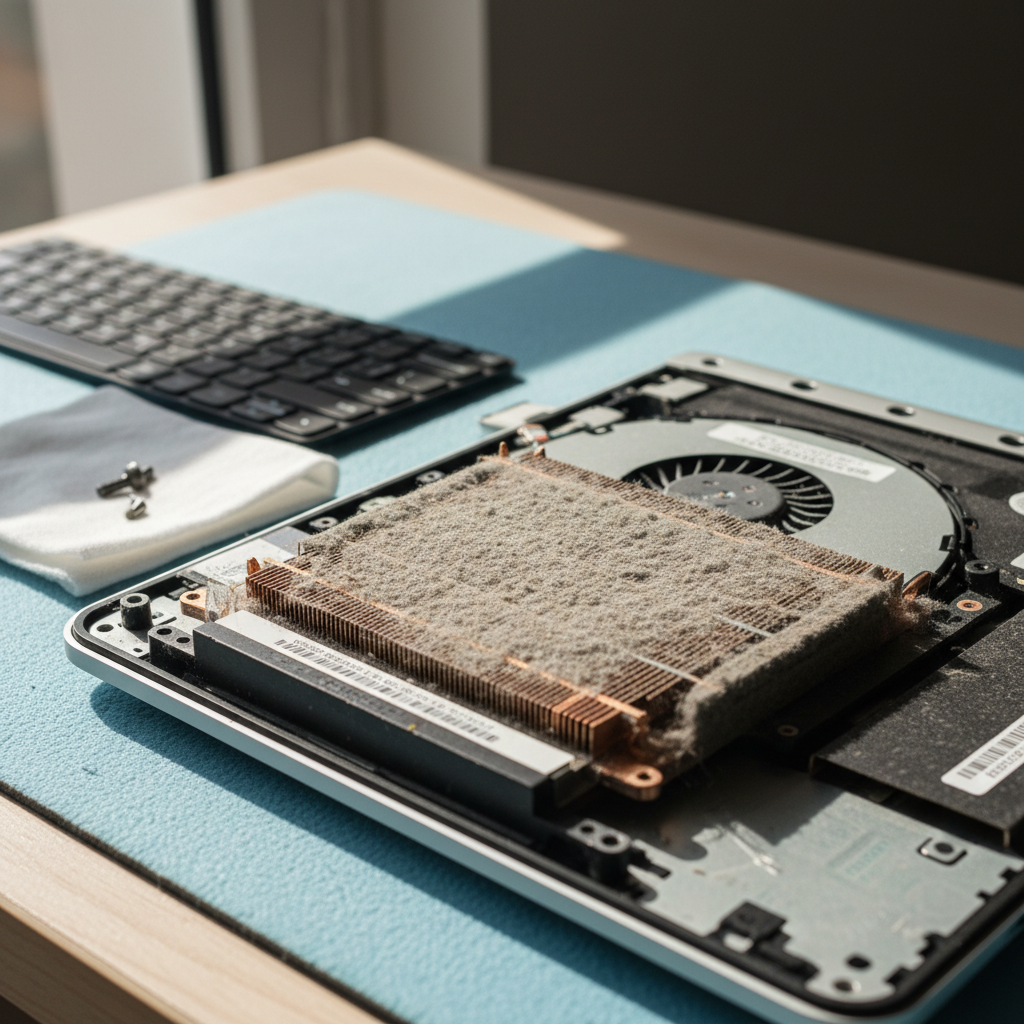 Dust-clogged laptop fan cleaning service in Coal Point — Newcastle NSW 2283