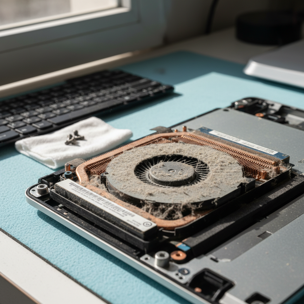 Dust-clogged laptop fan cleaning service in College Park — Adelaide SA 5069