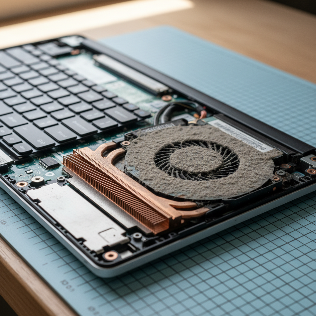 Dust-clogged laptop fan cleaning service in Colonel Light Gardens — Adelaide SA 5041