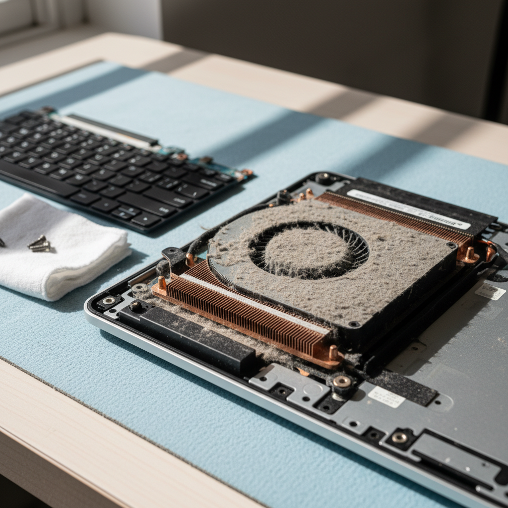 Dust-clogged laptop fan cleaning service in Concordia — Adelaide SA 5118