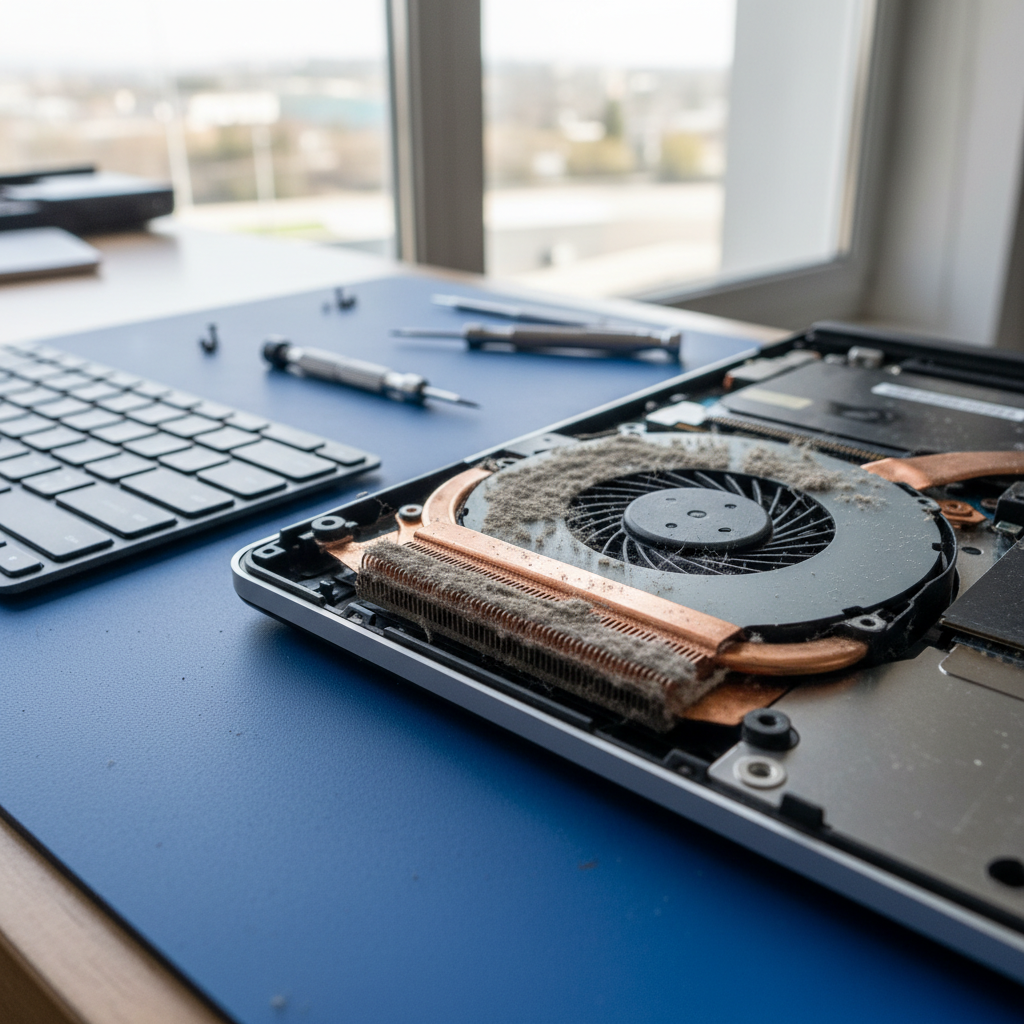 Dust-clogged laptop fan cleaning service in Coolalinga — Darwin NT 0839