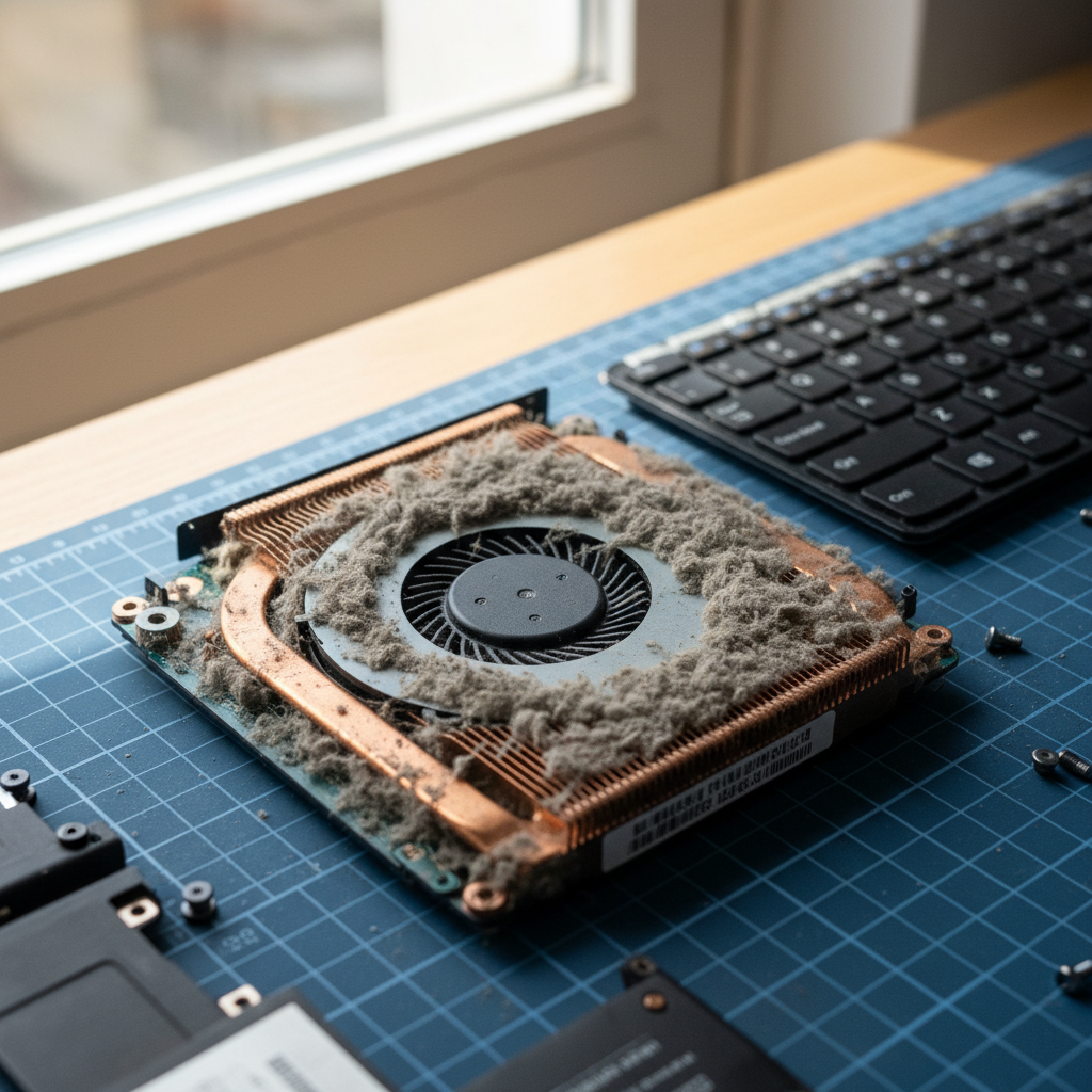 Dust-clogged laptop fan cleaning service in Coonawarra — Darwin NT 0820