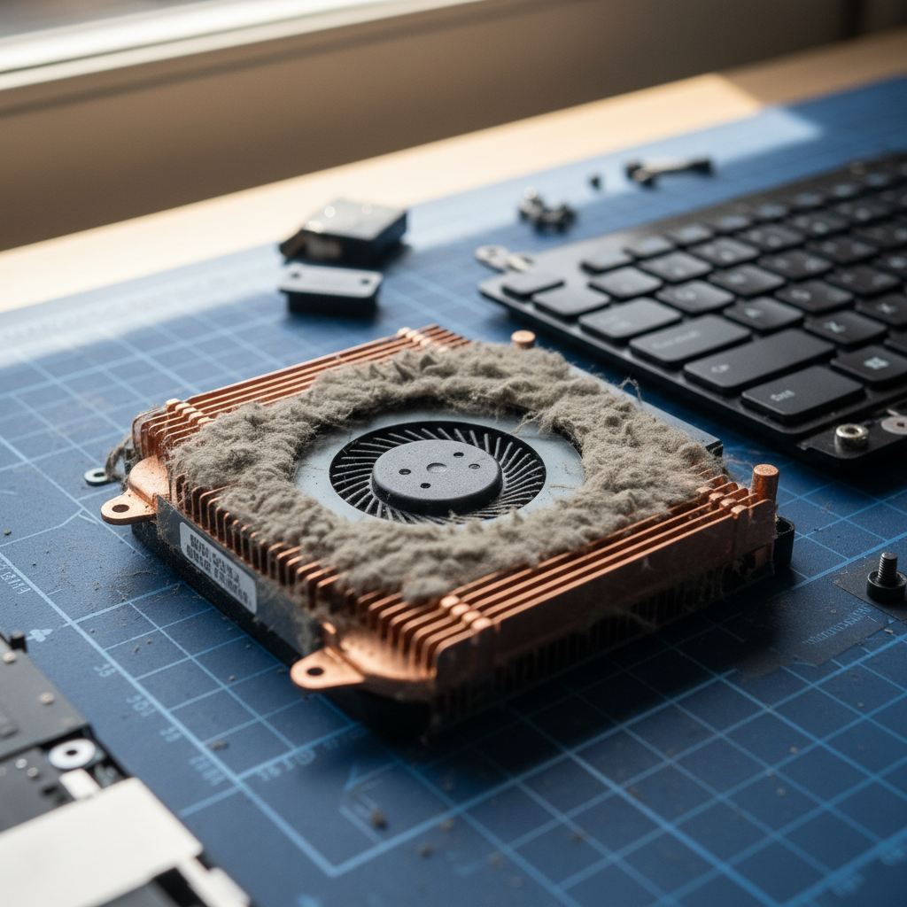 Dust-clogged laptop fan cleaning service in Coromandel Valley — Adelaide SA 5051