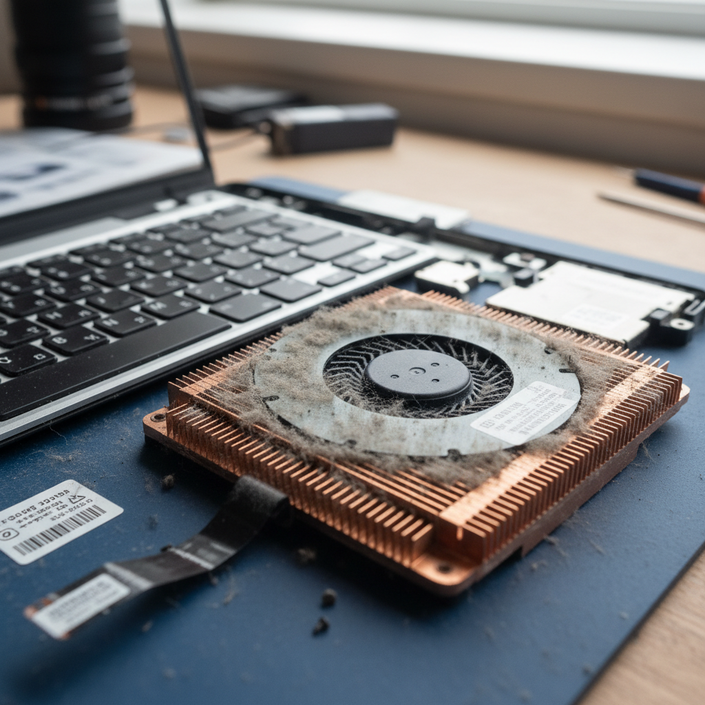 Dust-clogged laptop fan cleaning service in Cowandilla — Adelaide SA 5033