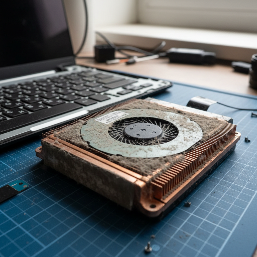 Dust-clogged laptop fan cleaning service in Crafers West — Adelaide SA 5152