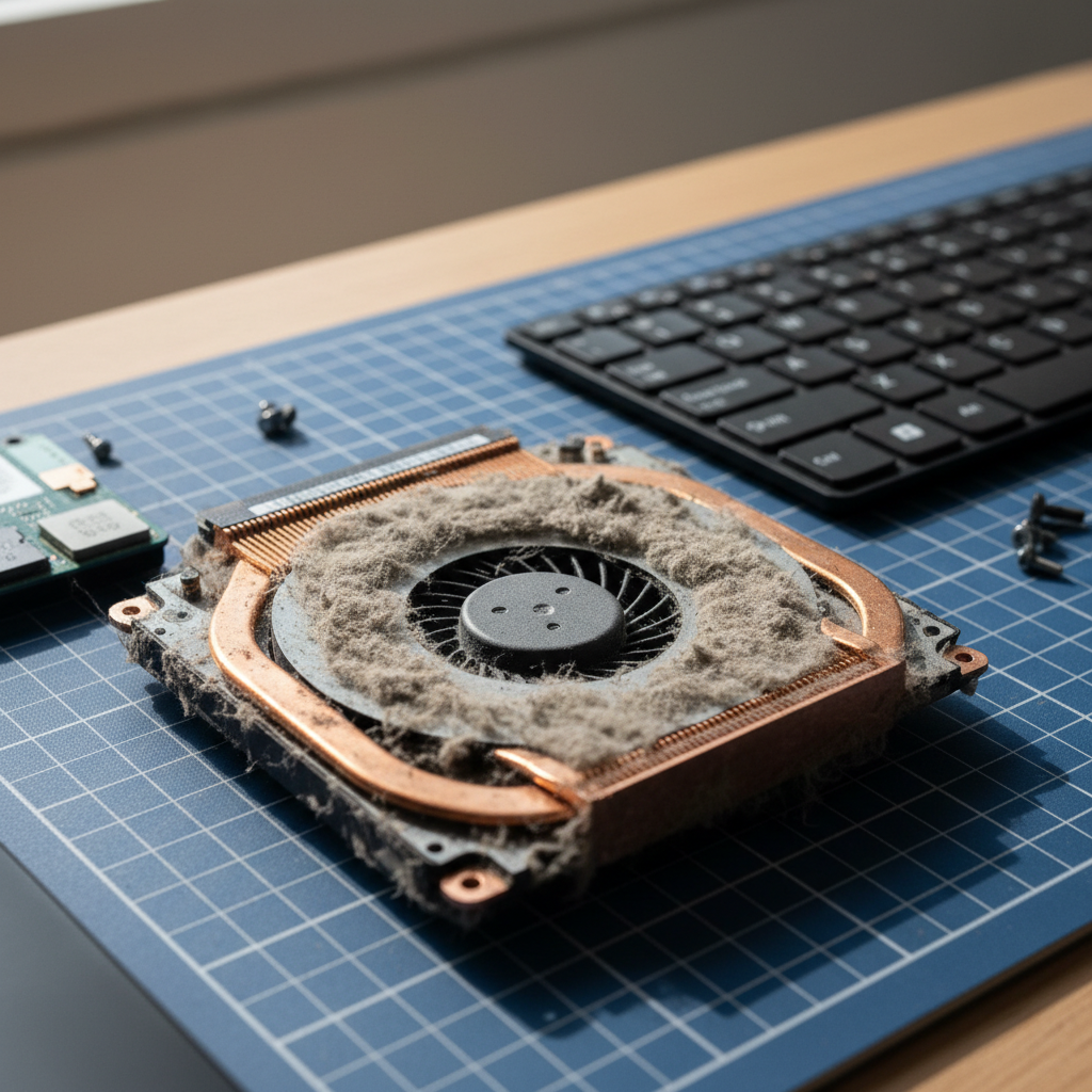 Dust-clogged laptop fan cleaning service in Croudace Bay — Newcastle NSW 2280