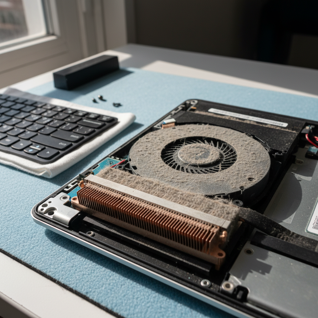 Dust-clogged laptop fan cleaning service in Croydon Park — Adelaide SA 5008