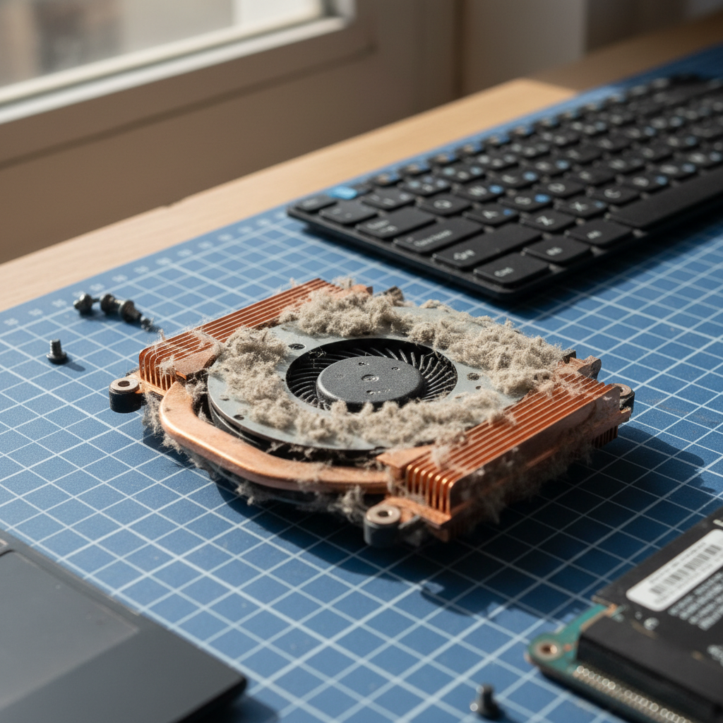 Dust-clogged laptop fan cleaning service in Croydon Park South — Adelaide SA 5008