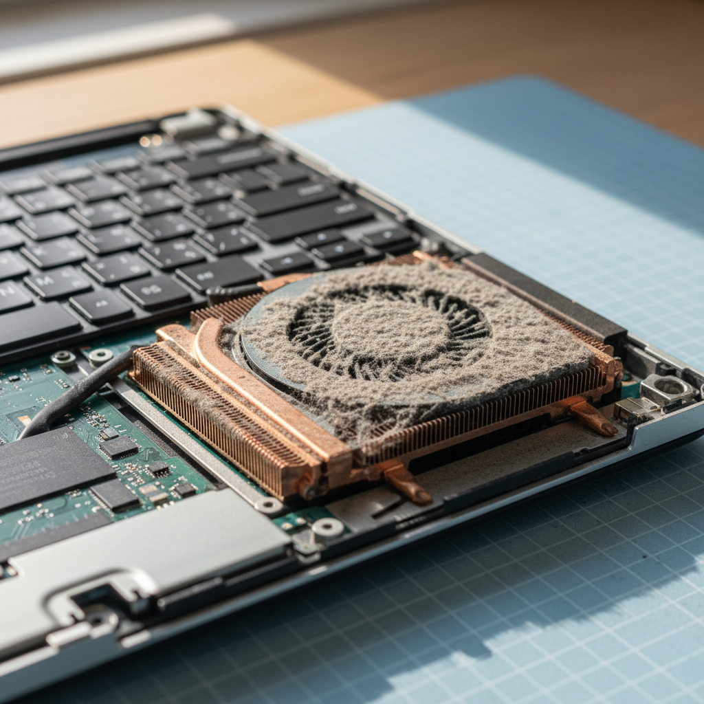 Dust-clogged laptop fan cleaning service in Dalwood — Newcastle NSW 2335