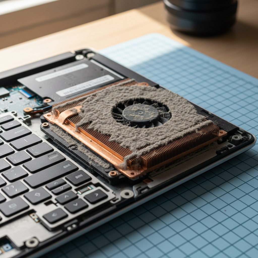 Dust-clogged laptop fan cleaning service in Dalwood — Newcastle NSW 2477