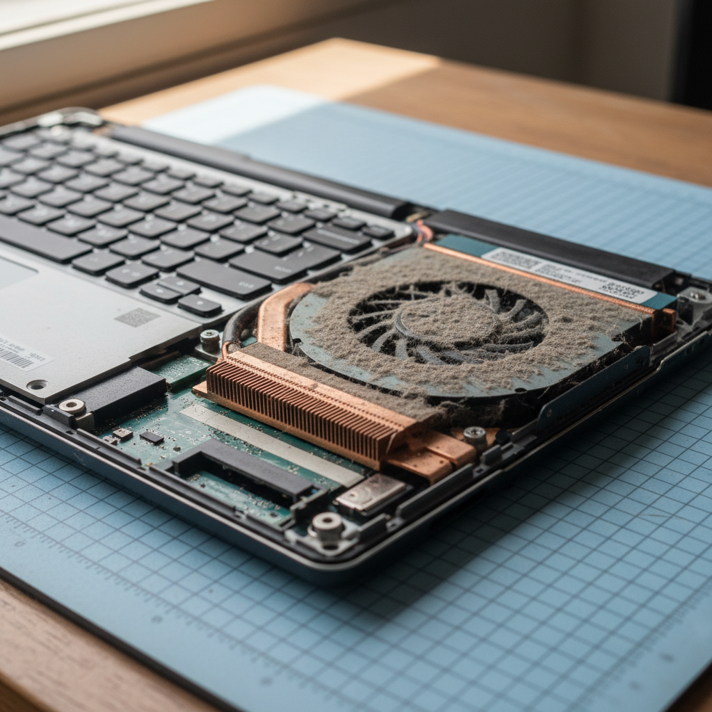 Dust-clogged laptop fan cleaning service in Davoren Park North — Adelaide SA 5113
