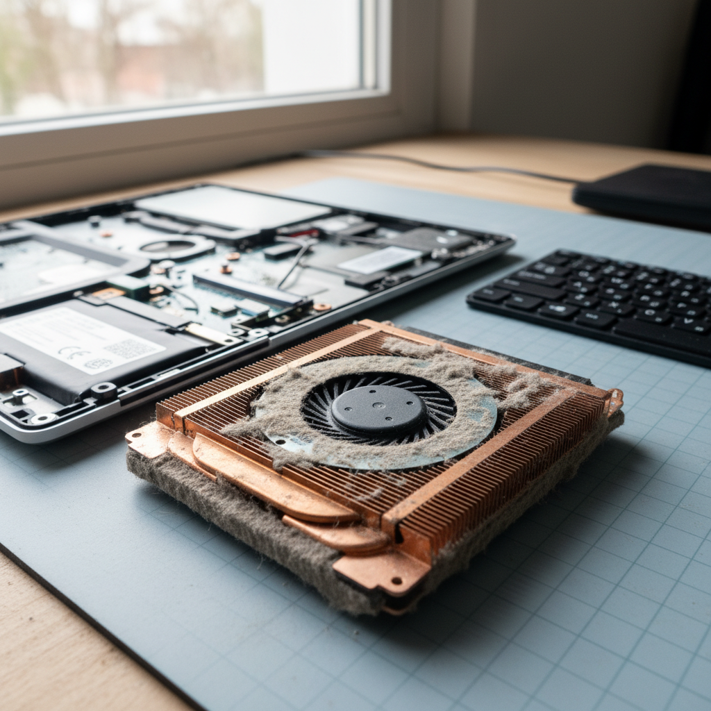 Dust-clogged laptop fan cleaning service in Davoren Park South — Adelaide SA 5113