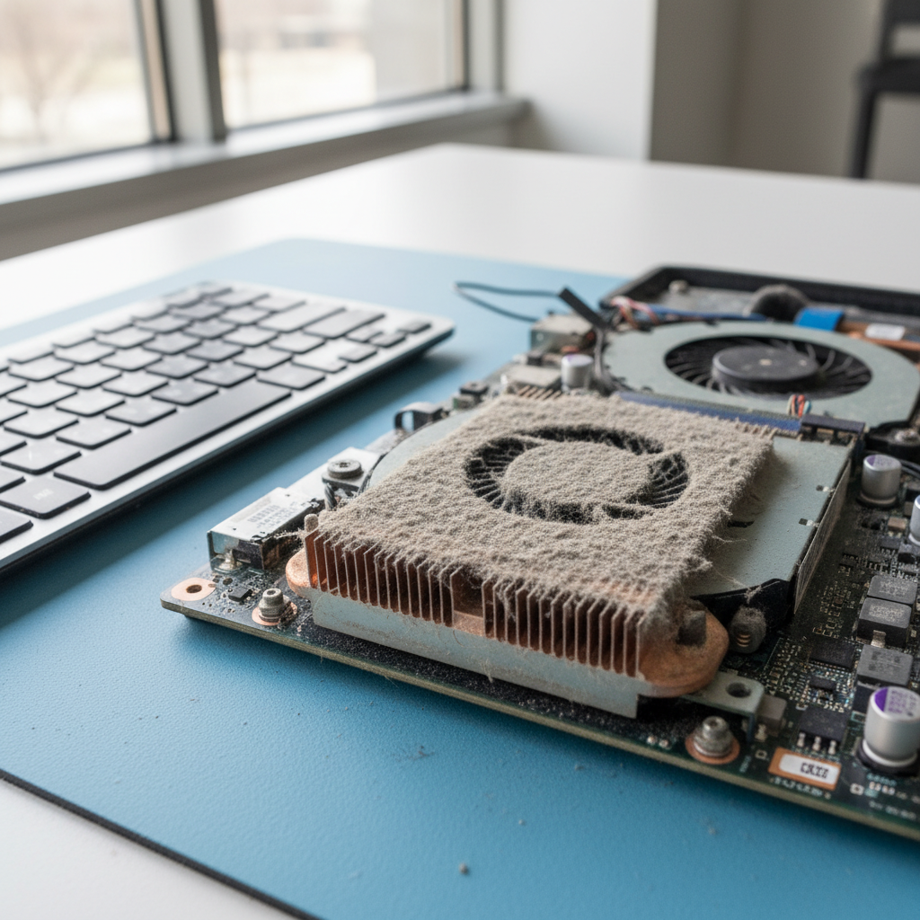Dust-clogged laptop fan cleaning service in Daw Park — Adelaide SA 5041