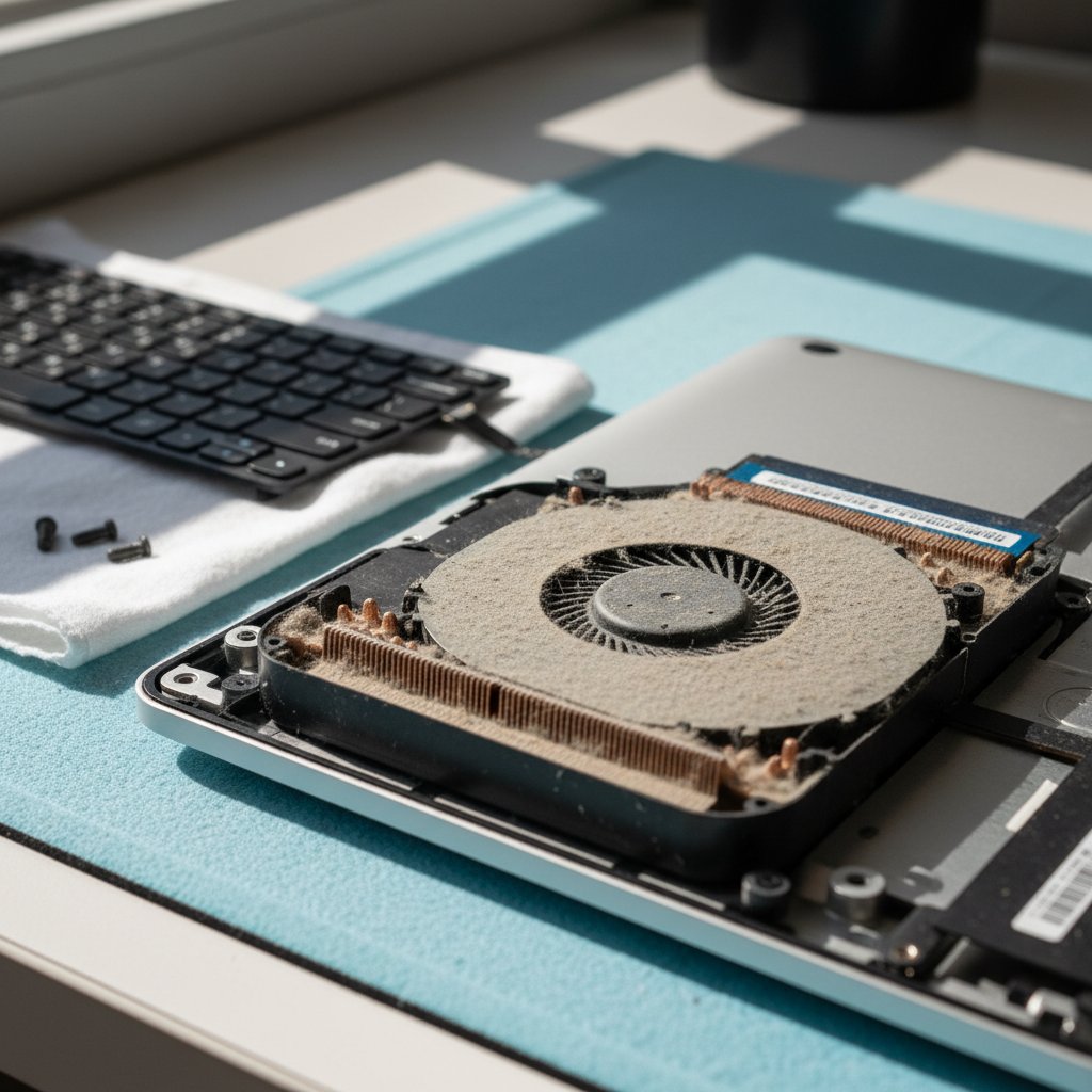 Dust-clogged laptop fan cleaning service in Dorset Vale — Adelaide SA 5157