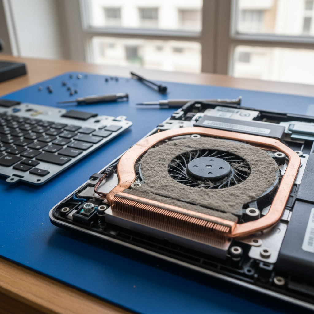 Dust-clogged laptop fan cleaning service in Dowsing Point — Hobart TAS 7010