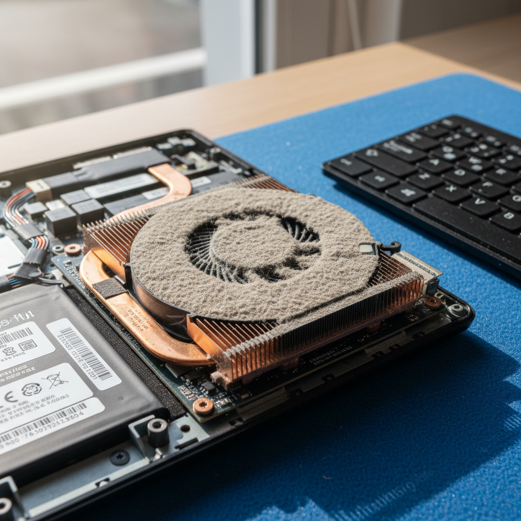 Dust-clogged laptop fan cleaning service in Dudley — Newcastle NSW 2290