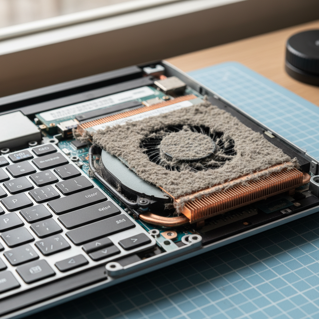 Dust-clogged laptop fan cleaning service in Dudley Park — Adelaide SA 5008