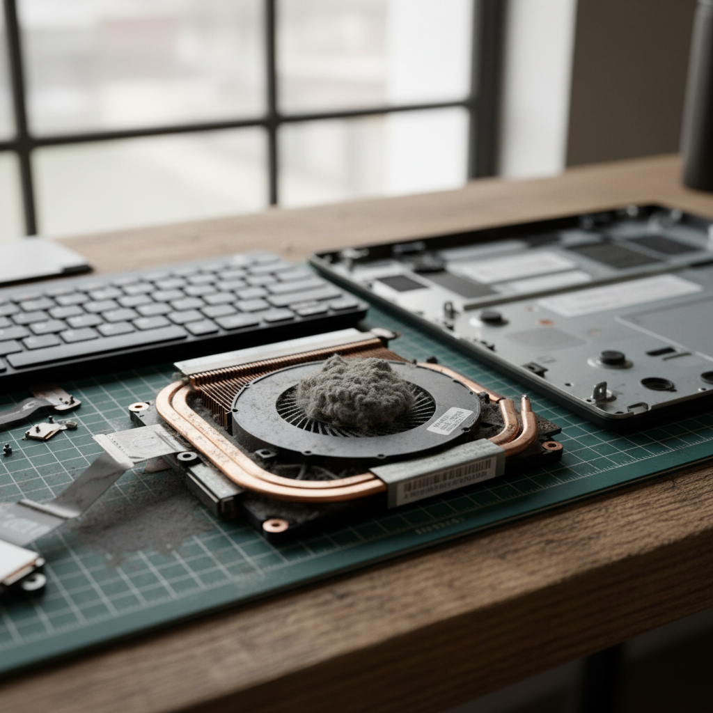 Dust-clogged laptop fan cleaning service in East Maitland — Newcastle NSW 2323