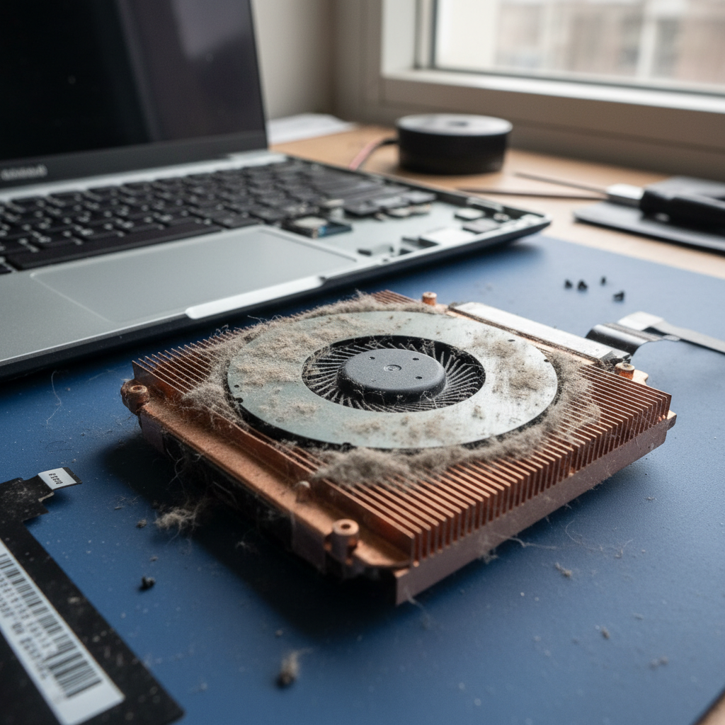Dust-clogged laptop fan cleaning service in East Seaham — Newcastle NSW 2324