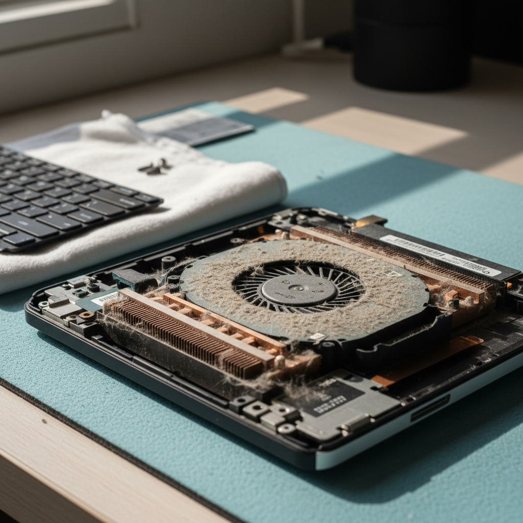 Dust-clogged laptop fan cleaning service in Eastwood — Adelaide SA 5063