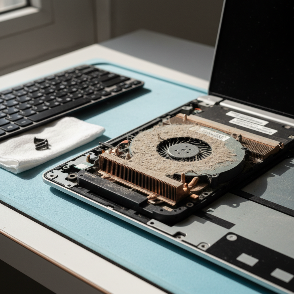 Dust-clogged laptop fan cleaning service in Eden Hills — Adelaide SA 5050