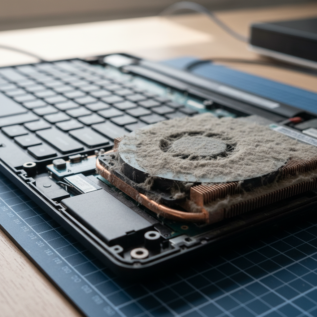Dust-clogged laptop fan cleaning service in Eleebana — Newcastle NSW 2282