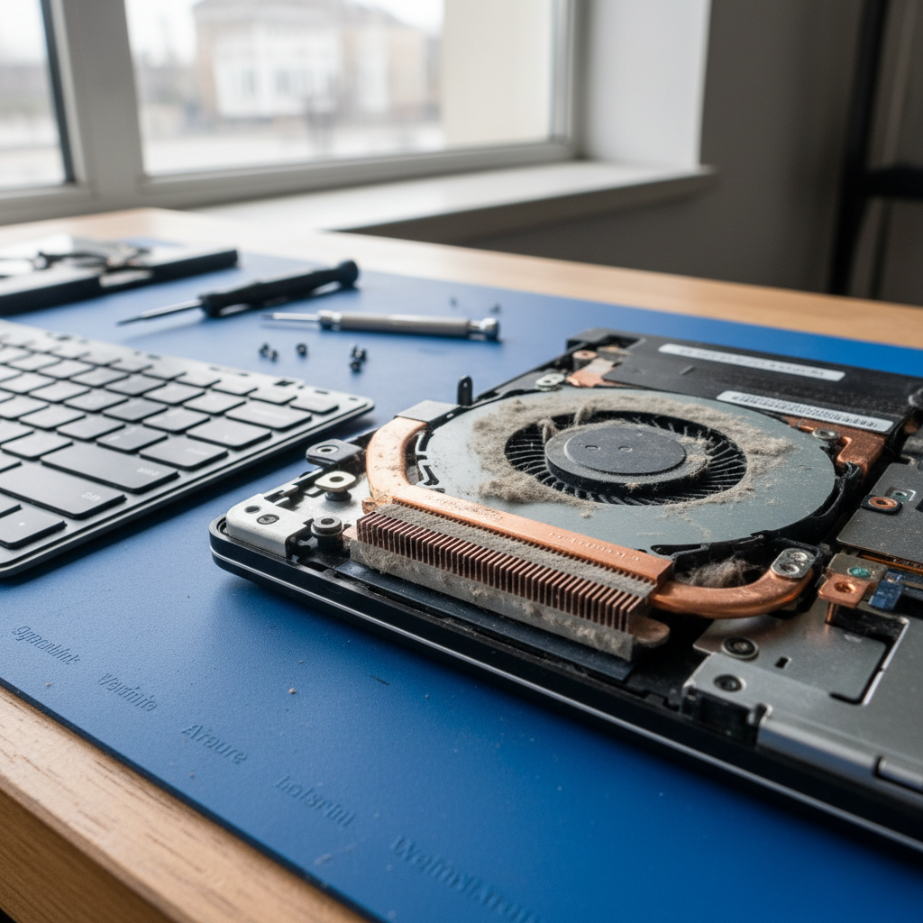 Dust-clogged laptop fan cleaning service in Elermore Vale — Newcastle NSW 2287