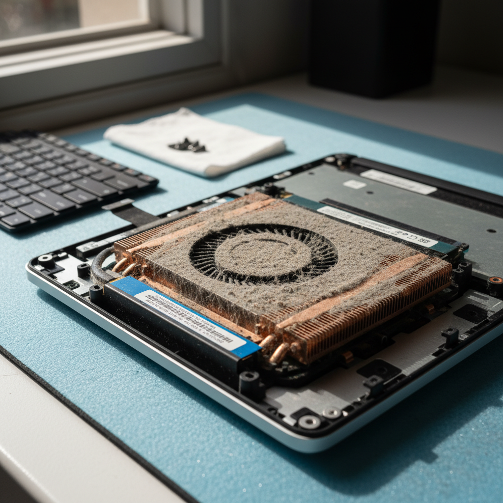 Dust-clogged laptop fan cleaning service in Elizabeth East — Adelaide SA 5112
