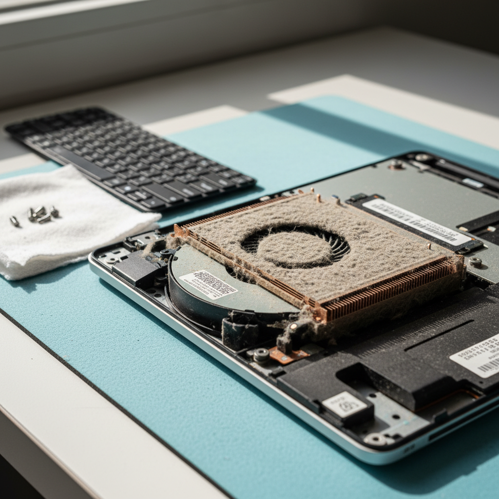 Dust-clogged laptop fan cleaning service in Elizabeth South — Adelaide SA 5112