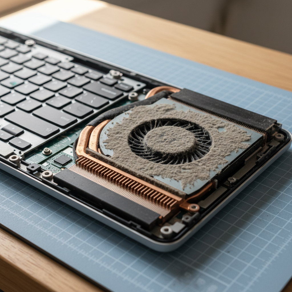 Dust-clogged laptop fan cleaning service in Ellalong — Newcastle NSW 2325