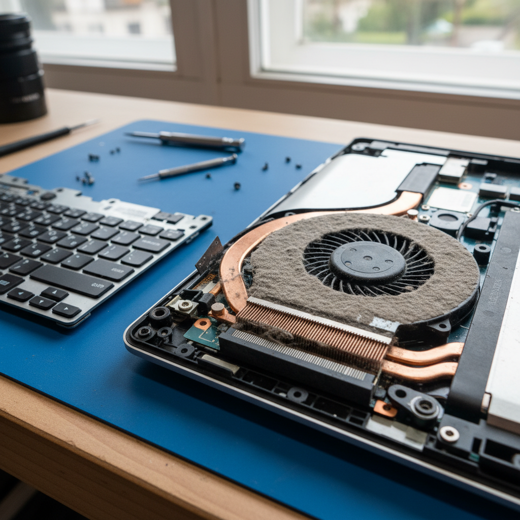Dust-clogged laptop fan cleaning service in Elrington — Newcastle NSW 2325