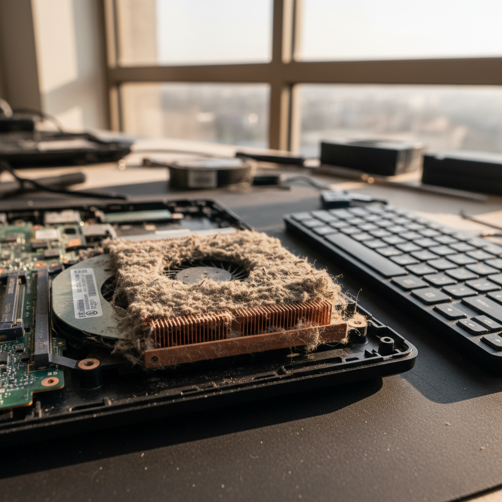 Dust-clogged laptop fan cleaning service in Elrundie — Darwin NT 0822