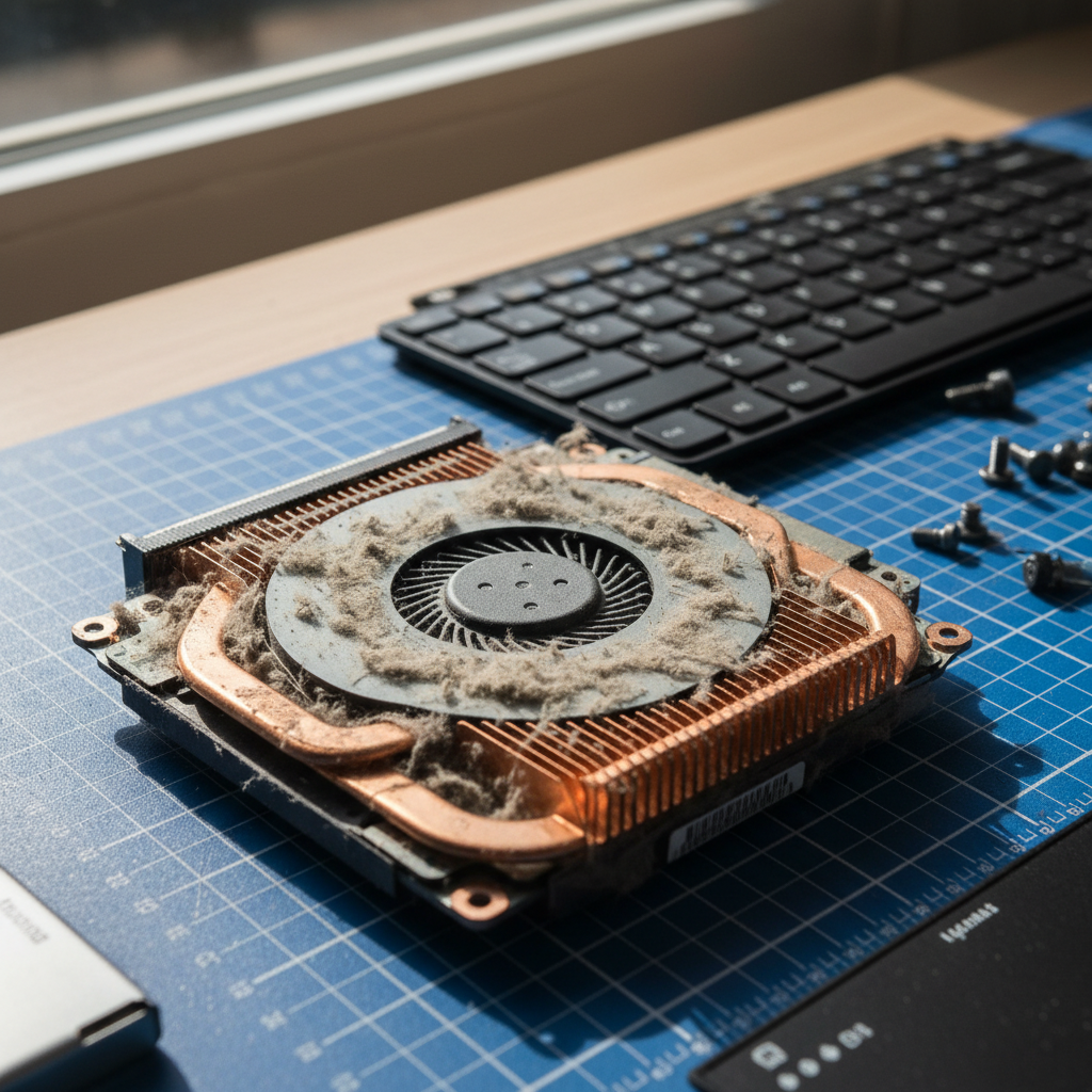 Dust-clogged laptop fan cleaning service in Enfield — Adelaide SA 5085