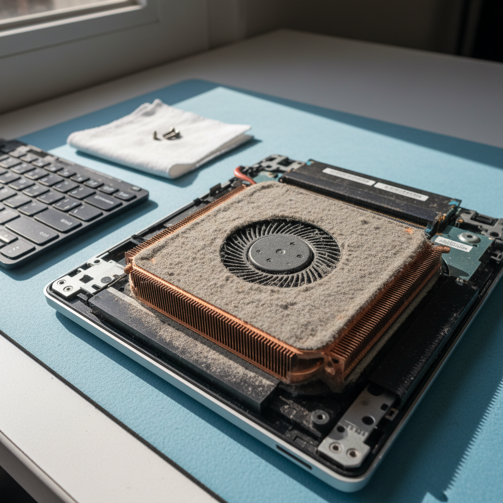 Dust-clogged laptop fan cleaning service in Eraring — Newcastle NSW 2264