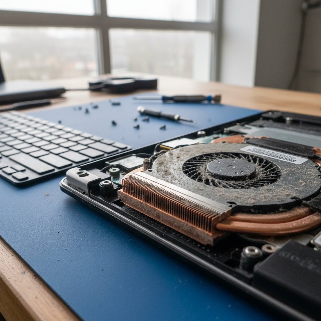 Dust-clogged laptop fan cleaning service in Erindale — Adelaide SA 5066