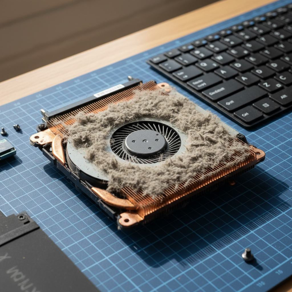 Dust-clogged laptop fan cleaning service in Evandale — Adelaide SA 5069