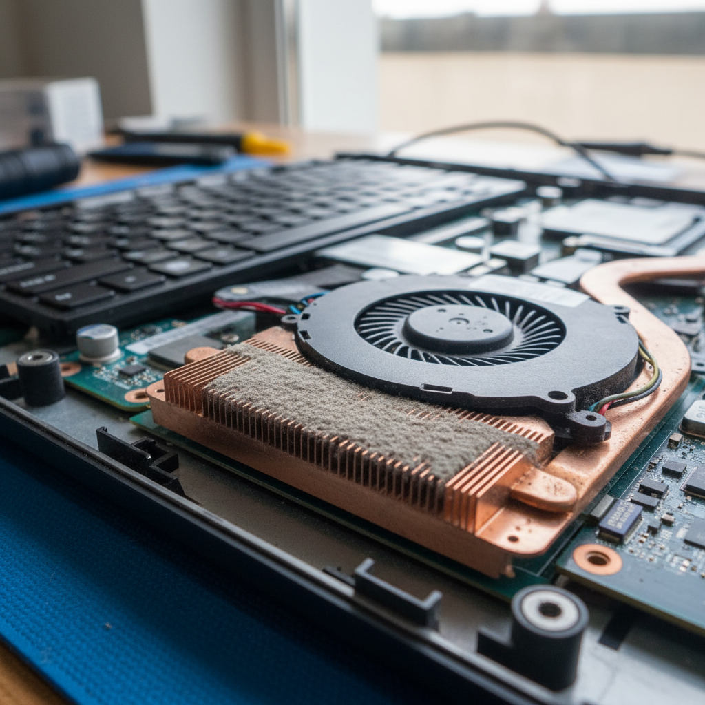 Dust-clogged laptop fan cleaning service in Evanston — Adelaide SA 5116