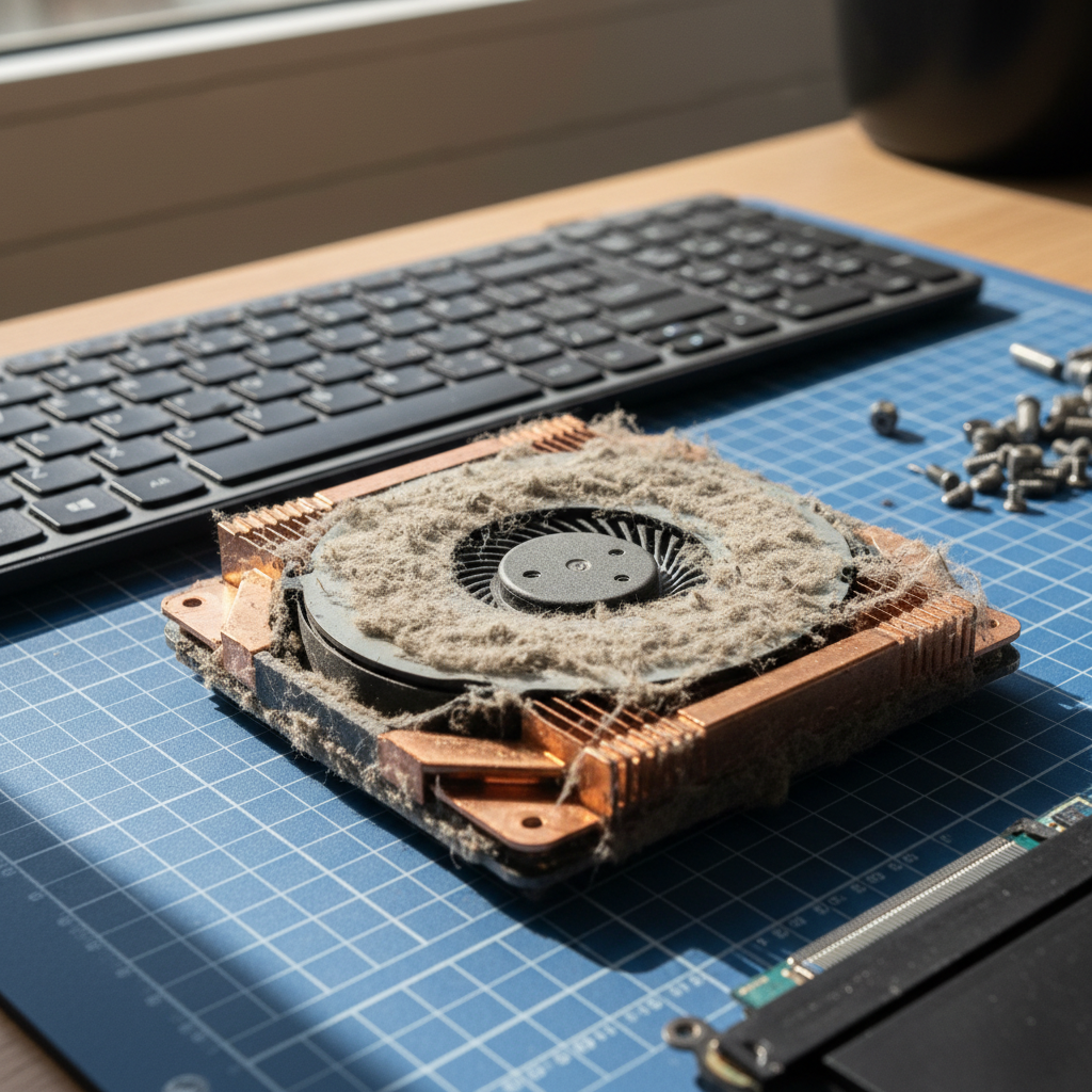 Dust-clogged laptop fan cleaning service in Evanston Gardens — Adelaide SA 5116