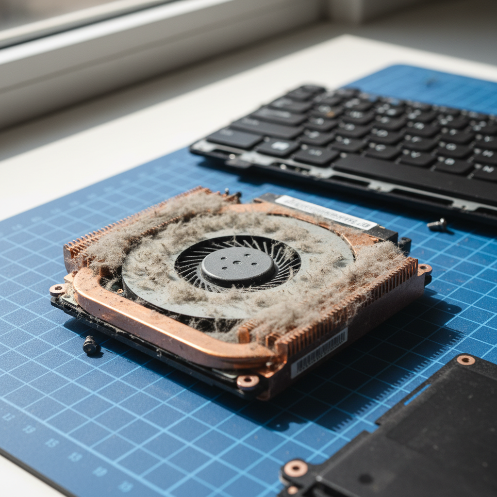 Dust-clogged laptop fan cleaning service in Everard Park — Adelaide SA 5035
