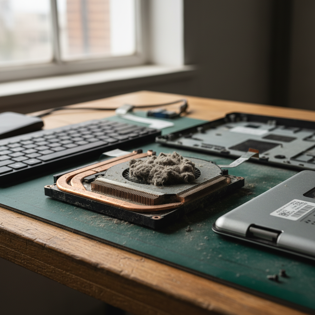Dust-clogged laptop fan cleaning service in Ferodale — Newcastle NSW 2318